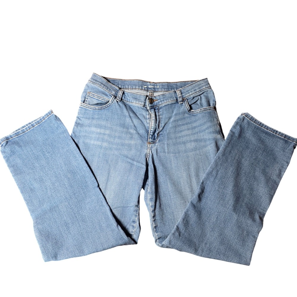 Lee 1889 Relaxed Fit Straight Jean‎ Women's Blue Mid Rise Denim Wash Size 10